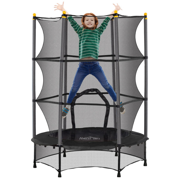 4.6FT Kids Trampoline with Safety Enclosure for Ages 3-10 Years