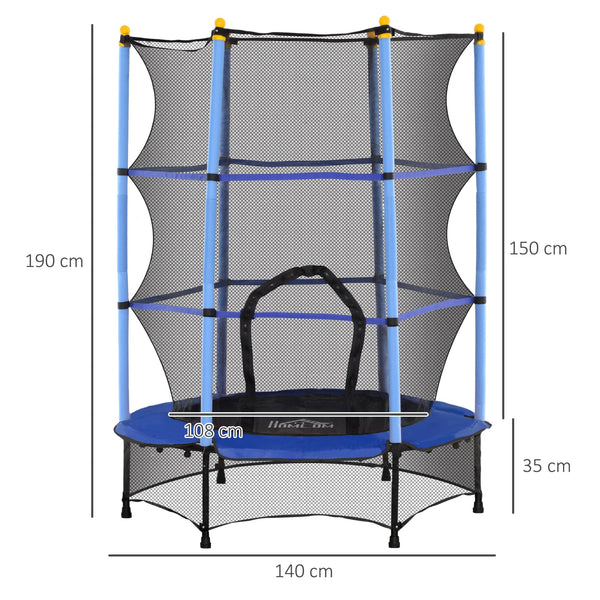 4.6FT Kids Trampoline with Safety Enclosure for Ages 3-10 Years